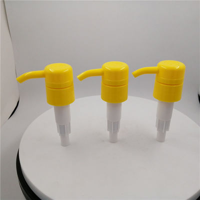 Le distributeur en plastique de savon de plat de la preuve 28mm de rouille pompent la couleur jaune
