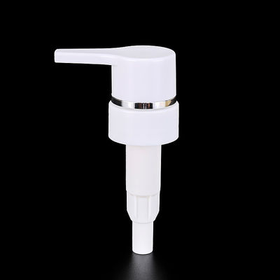 Pompe en plastique blanche de savon de bouteille rechargeable avec Chrome autour du bord