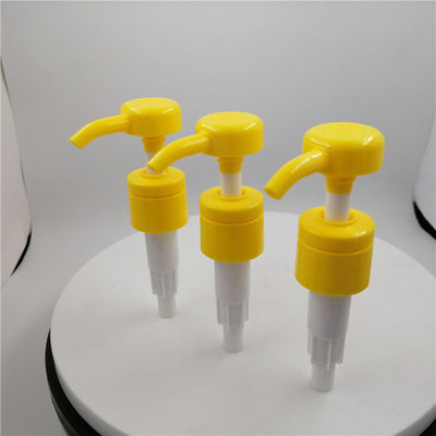 Le distributeur en plastique de savon de plat de la preuve 28mm de rouille pompent la couleur jaune