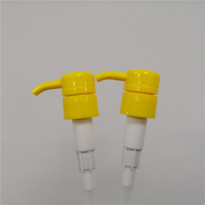 Le distributeur en plastique de savon de plat de la preuve 28mm de rouille pompent la couleur jaune