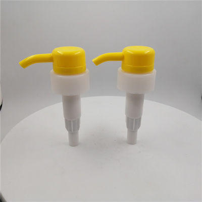 Biens résistants 33mm de pompe de lotion d'enfant à nervures jaune de la fermeture 4cc/T