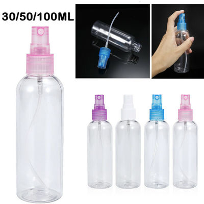 Bouteille en plastique transparente multi de pompe de jet de l'utilisation 100ml pour le maquillage