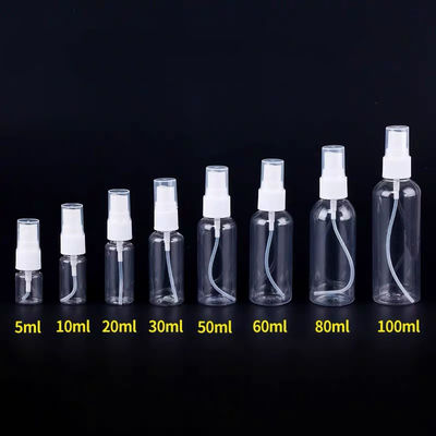 Bouteille en plastique claire rechargeable de pompe de jet, bouteille de jet de la pompe 50ml pour l'eau de soins de la peau