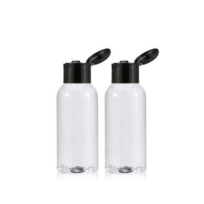 Chapeaux à pression transparents de noir de 100ml Flip Top Plastic Bottles With