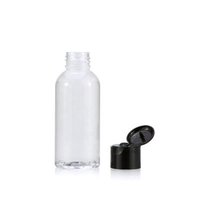 Chapeaux à pression transparents de noir de 100ml Flip Top Plastic Bottles With